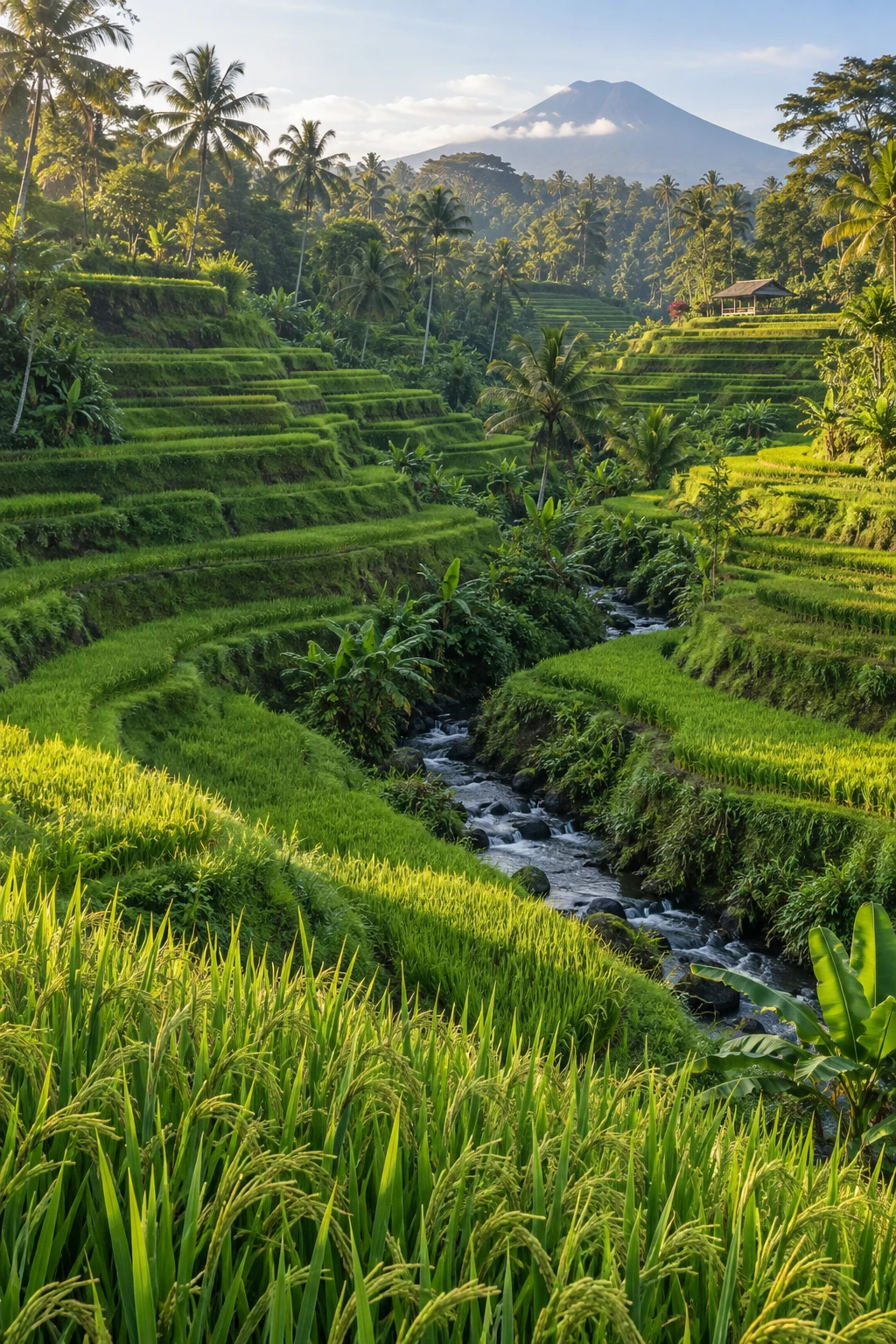 Ilustrasi sawah berundak di Bali